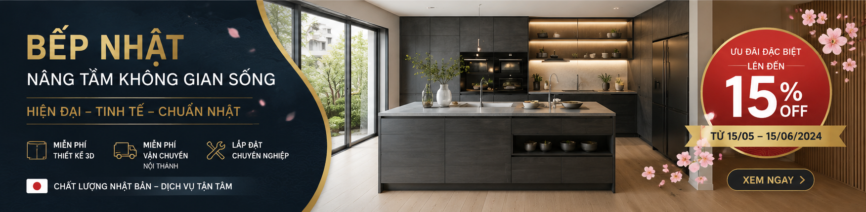 Không gian bếp trước chương trình khuyến mãi Hometech